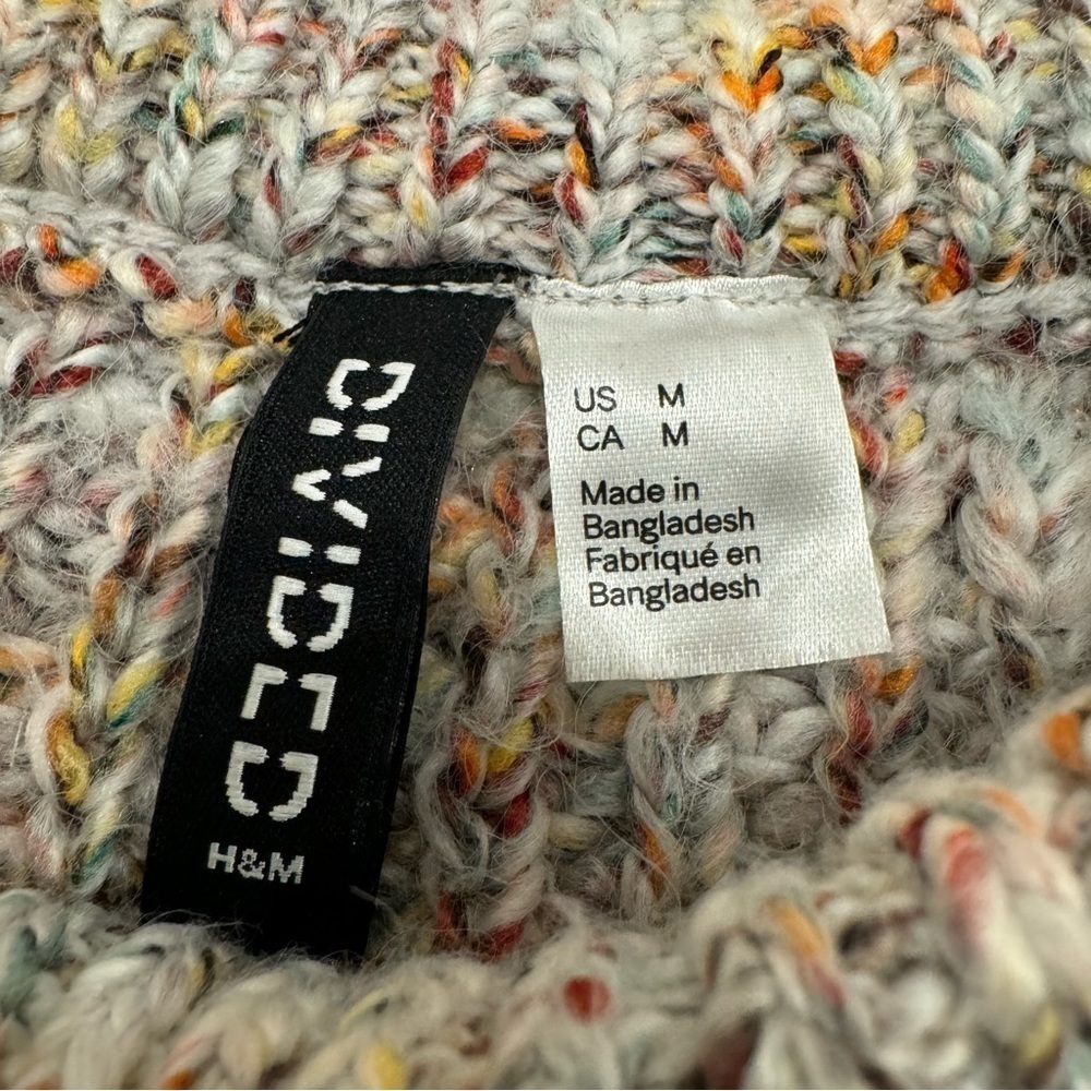 Divided Multicolor Cropped Sweater Colorblock Knit Women’s Medium - Picture 2 of 7